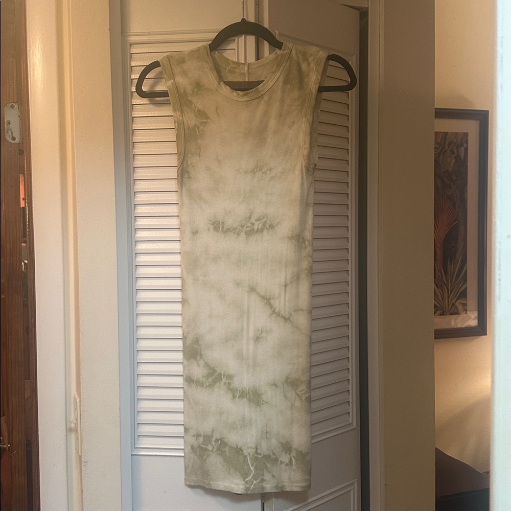 Enza Costa Green Tie-Dye Mini Dress